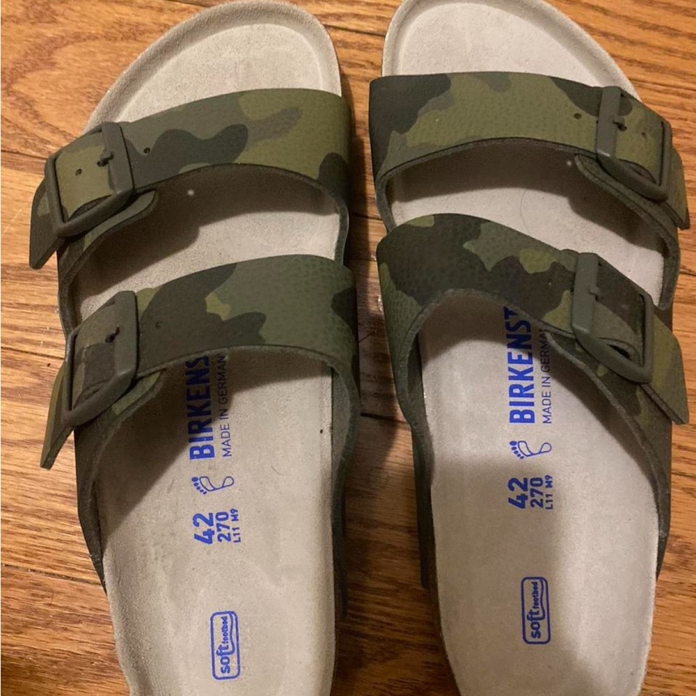 Birkenstock Green Sandals Two-Strap Design Adjustable Buckles
